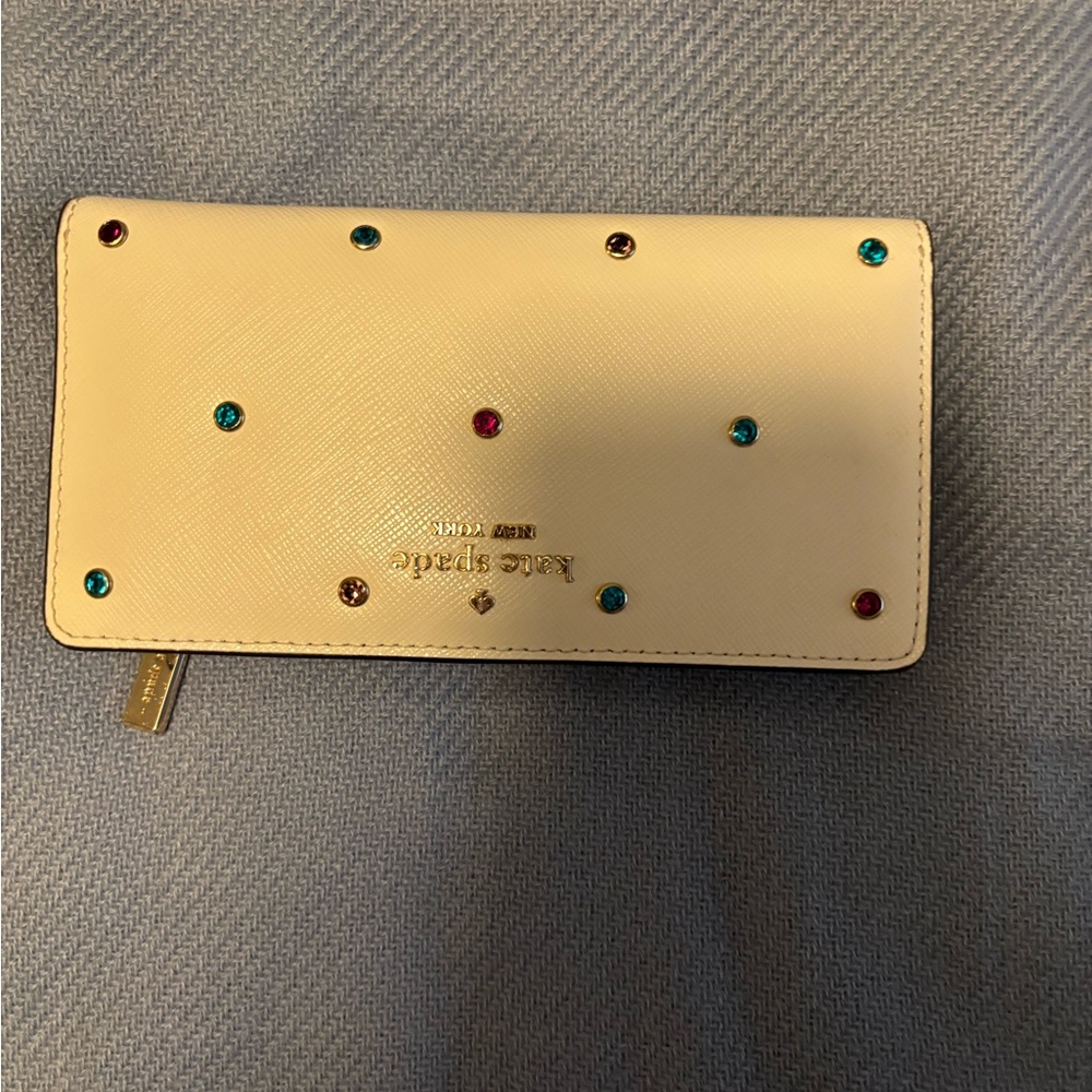 Kate Spade Cream Wallet with Colorful Studs